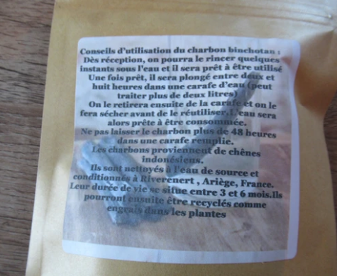 Charbons actifs de chêne purificateurs d'eau - Binchotan